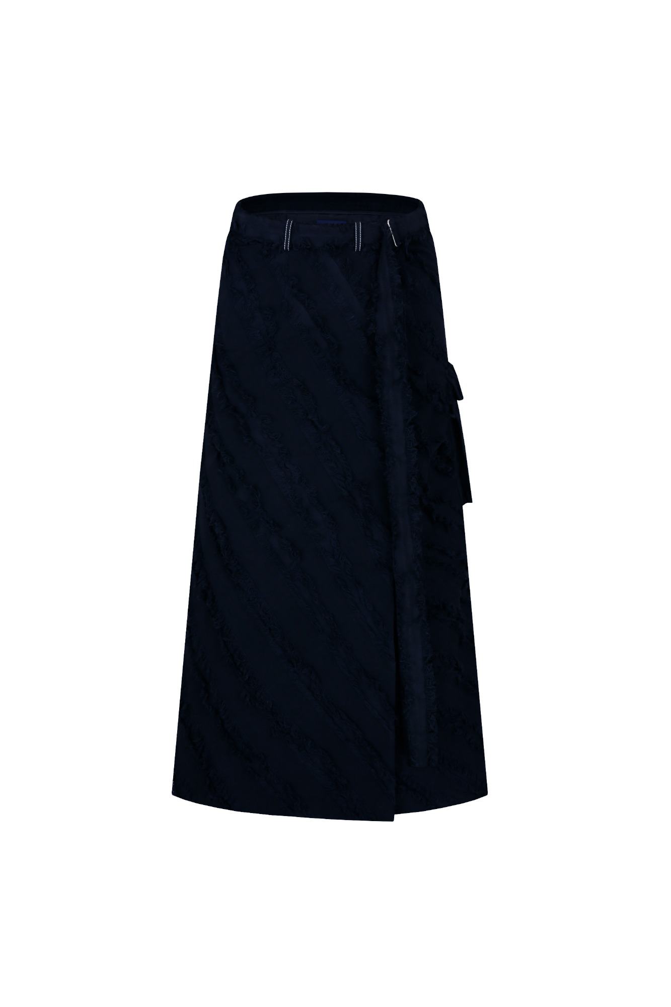 Diagonal Tassel Skirt - Navy